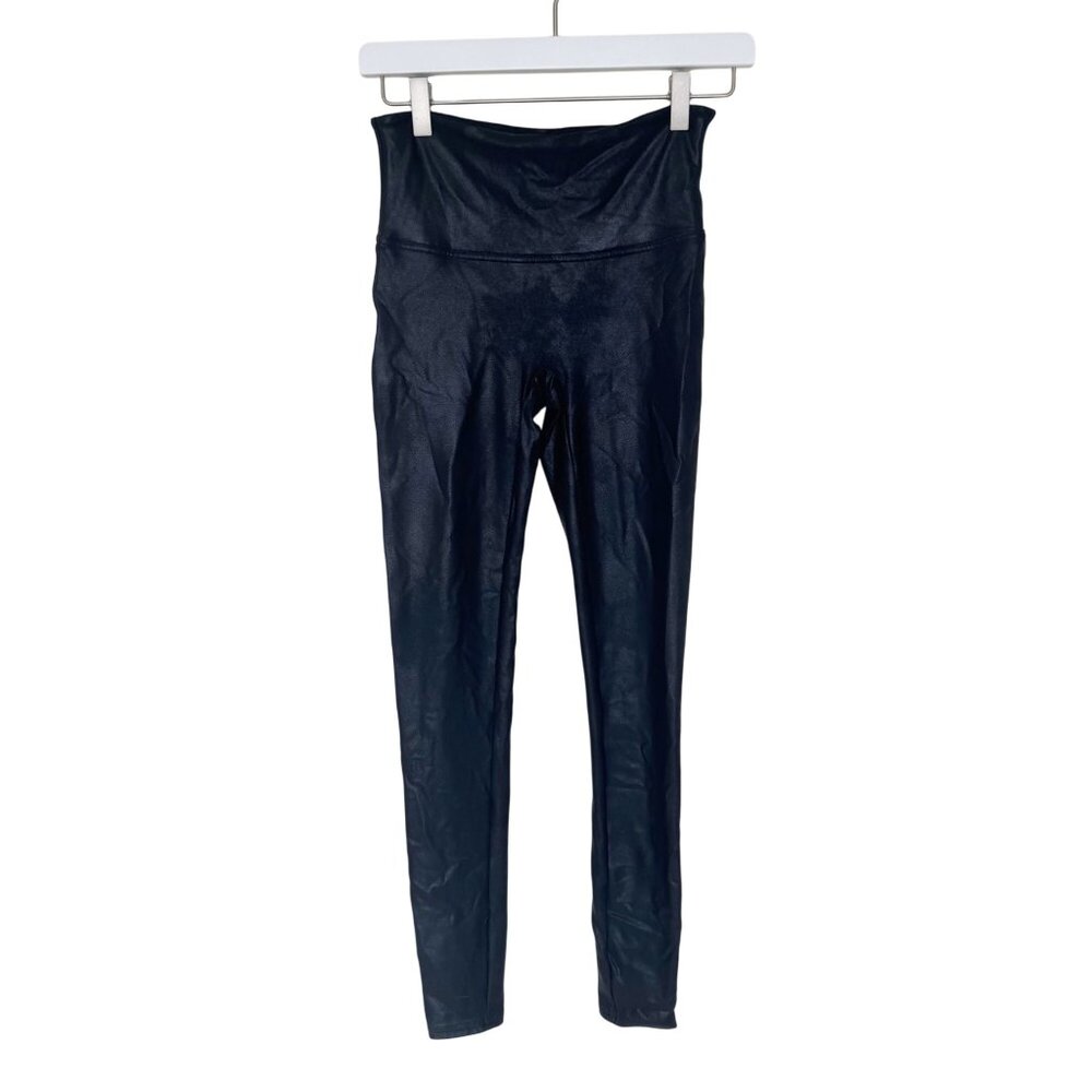 Spanx Womens Faux Leather Leggings Size M Black Stretch